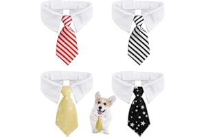 Dadabig 4 Pezzi Cravatte per Cani, Papillon per Cani Collare per Animali Domestici in Poliestere-Cottone Cravatte Regolabili per Cani di Piccola e Media Taglia/Cani Cuccioli/Gatti-3 Stili