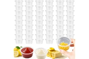 100 stycken 50 ml muggar med lock, 2 oz såskoppar för dips och snacks