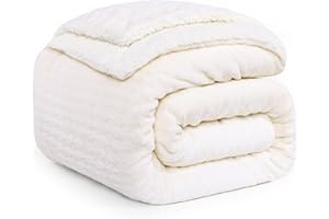 PanxHome Couverture Plaid Polaire 160x200 cm, 470GSM Couverture Polaire Forme de Losange et Unique, Blanket de Noël, Douce Et Chaude, Couverture Sherpa, Couverture de Noël pour Les Enfants (Blancs)