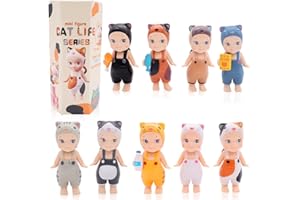 JXADVOK Mini Angel Hippers Lying Down Angel Anime Figures Toys Mini Figure Limited Edition,Cute Collectors Figure,1PCS Sealed Blind Box (Cat Black)