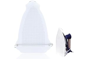 WUSJCOF 1 PCS Piastra Protettiva per Ferro da Stiro, Accessorio per Stiratura a Vapore, Protezione per Tessuti, Copertura per Ferro da Stiro, Protezione per Suola del Ferro (24,5 x 15,7 cm, Bianco)