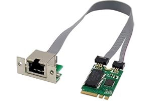 Tbkoly PCIE Network Card M.2 A+E to RTL8111F Gigabit Ethernet Card Single Port RJ45 Ethernet Network Card, Green (500250865)