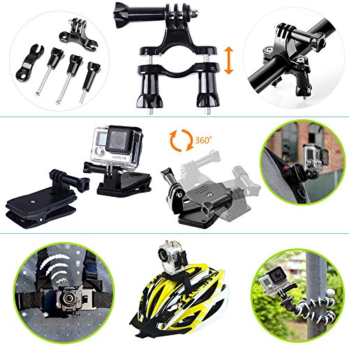 Quimat Zubehör für GoPro 50-In-1 Essentiell Bundle Set für GoPro Session Hero 4/3+/3/2/1 + SJCAM Sj4000 Sj5000 Sj6000/Xiaomi Yi Sport Action Kamera Zubehör Kit - 4