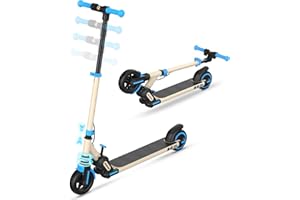 isinwheel S6 Trottinette Électrique 8 à 16 Ans, Trottinette Électrique Adolescent, 4 Hauteurs Réglables, Autonomie Maximale 15km, Deux Types Freins, Cadeau pour Adolescent et Enfants