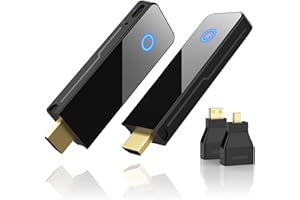 Mini Wireless HDMI Transmitter and Receiver, Binken Wireless HDMI Extender Kit,1080P HD hdmi ohne Kabel, Streaming Media Video/Audio von Laptop, Kamera, PS5, PC zu Monitor, Beamer, HDTV