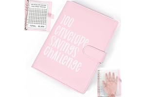 AIZHENQIAN Premium 100 Envelope Saving Challenge Binder | £5050 Money Saving Journey with Cash Envelopes | A6 Wallet, Reusable Cards | Budget Binder for 100 Days Challenge | Ideal for UK Envelope Saving