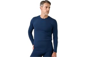 LAPASA Camiseta Termica Hombre Ligero (Pack de 1 & 2) Camisa Manga Larga Cuello Redondo Ropa Interior Termica Top Thermal Invierno Transpirable Thermoflux 100 M09/M26/M55