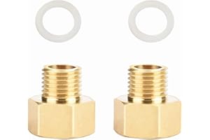 Noosverl 2 sztuki reduktor 1/4 do 3/8 cala, przedłużenie redukcyjne 1/4 cala na zewnątrz x 3/8 cala wewnątrz mosiężne złączki gwintowane/mosiężne