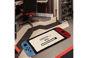 Amacigana Schlafzimmer Anti-Rutsch-Spiel-Matte Schlafzimmer Teppich Jungen Teens Kinder Gedruckt Gamepad 3D Gamepad Dekoration Teppich Ras Haar Flanell Alle Weich (A1,40 * 120cm)