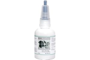 Alfavet Hexo Clean nettoyant auriculaire Acide pour Chiens et Chats avec applicateur en Caoutchouc Souple agréable pour l'oreille, chlorhexidine et Acide salicylique, Flacon Plastique de 50 ML