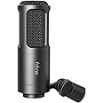 FIFINE Studio XLR Microphone, Dynamic Podcast Mic for Vocal, Recording, Streamer video, Voice Over, Metal Microphone with Cardioid Pattern, Black-K669D