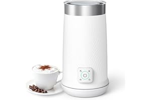 WOWTEAM Milk Frother, Electric 4-in-1 Milk Steamer with Warm and Cold Foam Maker, Milk Heater and Warmer Hot & Cold Milk Foamer Maker for Latte Coffee Chocolate