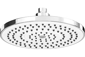 FRIYOYA Water-Saving Rainfall Shower Heads 8 Inch, Round Rain High Pressure Shower Head, Fixed Waterfall Overhead Shower Head with Universal Fitting,Chrome