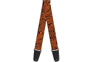 Buckle-Down - Correa para guitarra, Bandana/Skulls Black/Orange