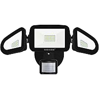 MEIKEE LED Strahler mit Bewegungsmelder 42W 4200LM Außenstrahler IP65 Wasserdicht Flutlicht 6500K Drei-Kopf 180…