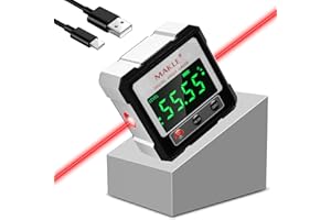 diymore Digital Laser Level Rechargeable Angle Finder with 4-Side Magnetic Base, IP54 Waterproof Inclinometer Level, ±0.1° High Accuracy Angle Finder for Woodworking, Construction, and DIY
