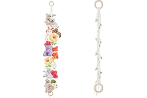 DIVINA VITAE Soft Toy storage with 20Pcs Metal Clips Stuffed Animal Organizer Chain Toy Hammock Toy Hammock for Stuffed Animals Teddy Storage for Hanging Plush Toys Hats Socks