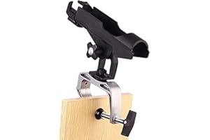 ‎HIUMI Fishing Boat Rods Holder with Large Clamp Opening 360 Degree Adjustable Fishing Rod Racks Folding Holder