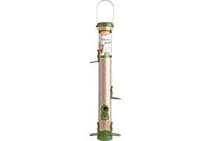 Welzhofer Vogel Futtersäule Green Line Anton - Vogelfutterspender & Futterstation für Wildvögel - 6 Sitzringe, 2,1 Liter Kapazität, 69mm Innendurchmesser für alle Futterarten