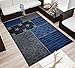 Produktbild Design Velours Kurzflor Teppich »Superstar« Stern Sternchen blau schwarz, Größe:120x170 cm