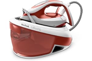 ‎TEFAL Tefal Express Power Dampfbügelstation, Kalk-Kollektor, Smart Temp-Technologie, 420 g/Min. Dampfstoß, 6,3-Bar-Druck, Eco-Modus, 1,8 L Wassertank, Bügeleisen mit Dampfstation, terrakotta, SV8110