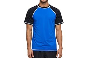 Arcweg Rashguard Mare Surf Uomo Maniche Corte Protezione Solare UV UPF 50+ Asciugatura Veloce Maglia Anti UV Pescs Stile Sciolto Elastica Maglietta Piscina