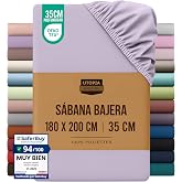 Utopia Bedding Fitted Sheet 180x200 - Lavender | Oeko Tex Certified - Brushed Polyester Microfiber - 35cm Deep Pocket