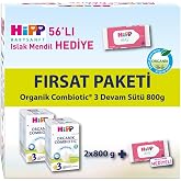 Hipp 3 Organik Devam S&uuml;t&uuml; Combiotic 800grx2 Adet (Islak Mendil Hediye)