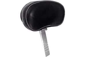 EAGLE SKULL Genuine Leather Black Smooth White Stitch Driver Rider Backrest for 2014-2025 Indian Motorcycles Like Challenger Chieftain Elite Chief Classic Vintage Springfield Roadmaster Dark Horse ref 2879542-01