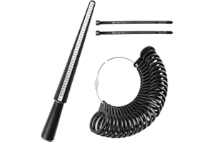BUYSOW Set di 4PCS Misuratore di Anelli, Strumento Calibro per la Misurazione Degli Anello, Ring Sizer Metro Dita Gauge Set, Scala di Misure Dimensione Professionali da Dito per Taglie Standard di EU US UK