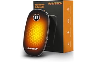 Ivesion Hand Warmers, 10000 mAh Hand Warmers Rechargeable, Reusable USB Electric Hand Warmer with Stepless Temperature Regulation, Portable Power Bank for Outdoors, Gifts for Women Men