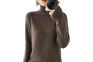 BAWUTZ Jersey de Cachemira para Mujer, Jersey de Cuello Alto para Mujer, Jersey de Manga Larga, Jersey Casual