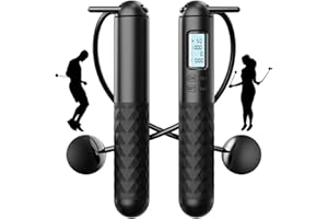 PICKONA Cordless Skipping Ropes for Adults - Ropeless Skipping Rope for Adults, Cordless Jump Rope With Counter, Portable Wireless Gravity Ball Skipping Rope for Women Men Adults Kids