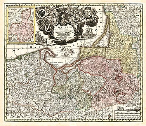 Historische Karte: Ostpreussen 1740 (Plano) (Matthäus Seutter (1678-1757) und seine Landkarten)