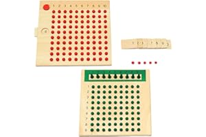 Qikam Mathe-Multiplikationsbrett, Multiplikations- und Divisionsbrett aus echtem Holzmaterial, Mathematik- für die frühe Entwicklung für Kinder aus