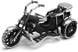 Schmuck-Checker Boom Trike Anhänger aus 316L Edelstahl mit Panzerkette Halskette Bikerschmuck detailliert Männer Herren Schmuck Geschenk Chopper Bike Deko