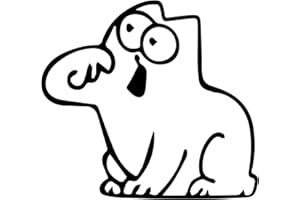 GESAR ART IN PROGRESS Adesivo Gesar Gatto 10 x 10 cm Vinile Nero Esterno Impermeabile Lucido Cartone Animato Elegante Monouso