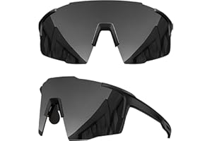 grinderPUNCH Polarisierte Sport-Sonnenbrille Polarisierte Radbrille, Fahrradfahren, Laufen, Wandern, Golf, Angeln, Autofahren (Schwarz)