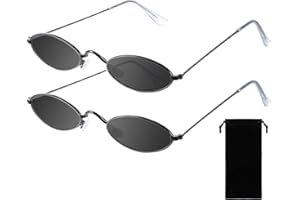 Frienda 2 Gafas de Sol Vintage Ovalada Pequeña