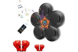 Gziztx Musik Boxmaschine, Wandmontage Electronic Bluetooth Boxing Machine Smart Wandmontiertes LED Boxziel, Wall Boxing Trainingsgeräte für Erwachsene Kinder