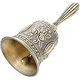Rayyan Hand Ring Bell, Dinner Bell Restaurant Call Bell, Hanging Decor Calling Attention Bell, Christmas Door Bell, Service Bell, Service Hand Bells Metal Dish Clock Old Fashioned (Bronze)