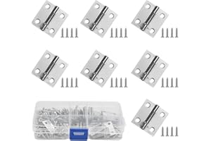 OTTYMO 30 Pcs Mini Bisagras 25 x 23 mm Bisagras Pequeñas Madera Armario Bisagra Pequeña Manualidades Bisagras Caja de Acero Inoxidable para Joyeros Cajones Armarios Muebles + 120 x Tornillos + 1x Caja
