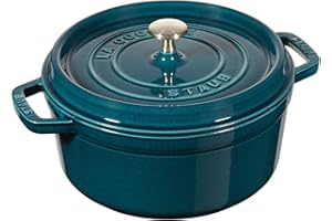 STAUB Asador/Cocotte de hierro fundido, Redondo 24 cm, 3,8 L, La Mer