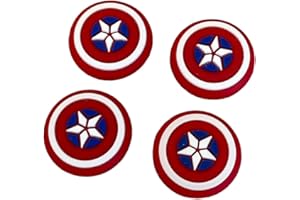 Prysm Gaming Pack of 4 Captain America Rubber Thumb Grips Caps Covers Compatible With Switch Joy-Con OLED Switch Joycon & Switch Lite