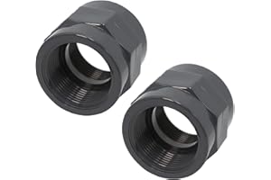 HAF® 2 manicotti filettati in PVC con 2 filettature interne da 2" | Manicotto di transizione in PVC grigio U per raccordi tubi, tubi della piscina UVM. | 2 pollici | Qualità: Made in Europe – Quantità