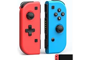 Shiptree Mando Switch, Set 2 Mandos Switch Inalambrico para Switch/Switch Lite/OLED, Plug and Play, con Wake Up/Gyro Axis/Dual Vibración - Azul y Rojo