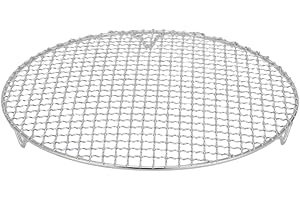 Benyong Edelstahl Grillrost Rund Mit 2cm Füßen Ø10-42.5cm - Universelles Kochgitter Für Heißluftfritteusen, Backöfen & Dämpfer - Robustes Grillrost Edelstahl Rund Als Grillgitter