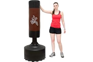 ‎EYEPOWER EYEPOWER 175cm Standboxsack Box Punching Bag Boxsack Stehend Boxständer Braun