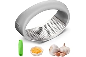 TOPBASHGO Spremiaglio 2024 Ultima Grattugia aglio, Macchina da cucina Taglierina aglio Garlic Press Rocker Utilizzato per Verdure Sminuzzate (Grigio)