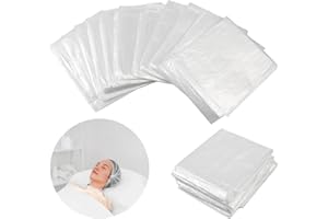 LNRUEG 50PCS Disposable Plastic Sheeting for Body Wrap, 83‘’×47‘’ PE Sauna Bag Liner, Sauna Blanket Insert, Disposable Sheets for Home Bathtub, SPA, Beauty Salon